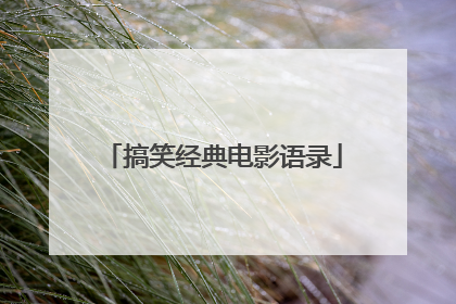 搞笑经典电影语录