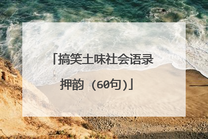 搞笑土味社会语录押韵 (60句)