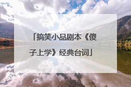 搞笑小品剧本《傻子上学》经典台词