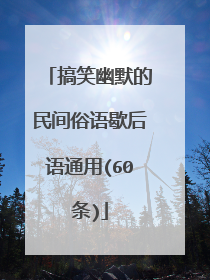 搞笑幽默的民间俗语歇后语通用(60条)