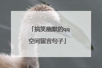 搞笑幽默的qq空间留言句子