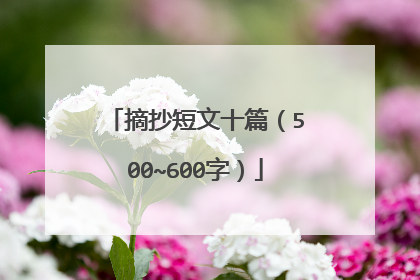 摘抄短文十篇(500~600字)
