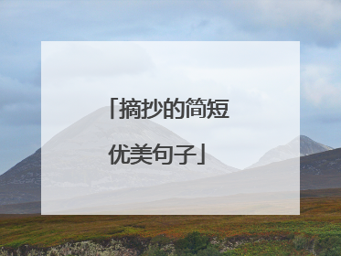 摘抄的简短优美句子
