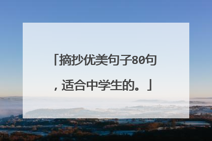 摘抄优美句子80句,适合中学生的。