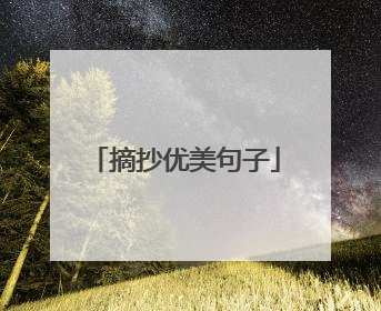 摘抄优美句子