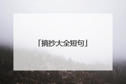 摘抄大全短句