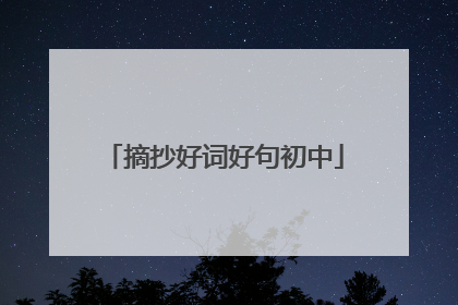 摘抄好词好句初中