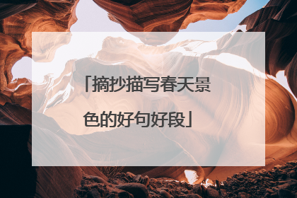 摘抄描写春天景色的好句好段