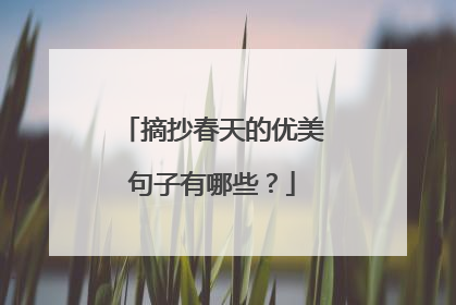摘抄春天的优美句子有哪些?