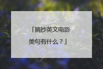 摘抄英文电影美句有什么？