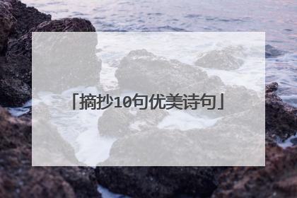 摘抄10句优美诗句