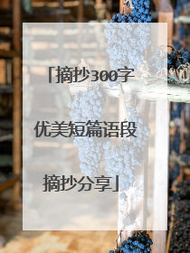 摘抄300字 优美短篇语段摘抄分享