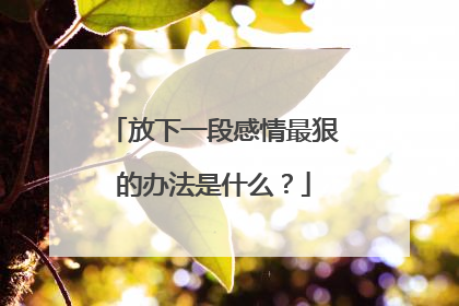 放下一段感情最狠的办法是什么？