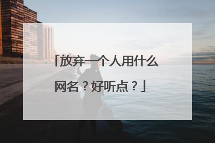 放弃一个人用什么网名?好听点?