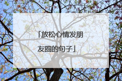 放松心情发朋友圈的句子