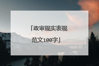 政审现实表现范文100字