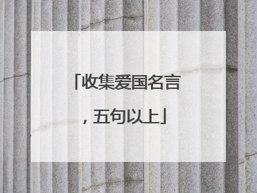 收集爱国名言，五句以上