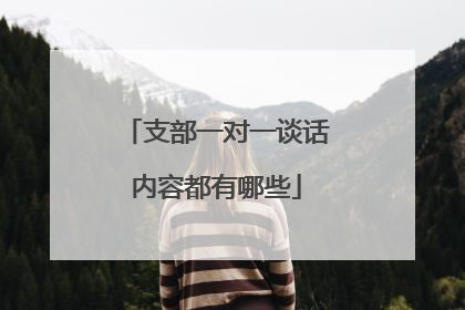 支部一对一谈话内容都有哪些