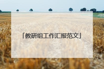 教研组工作汇报范文