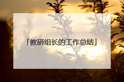 教研组长的工作总结