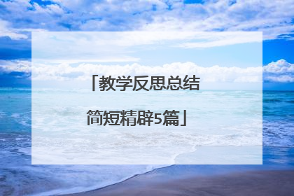 教学反思总结简短精辟5篇