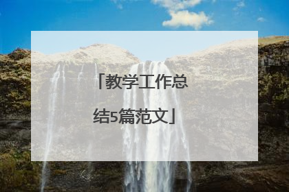 教学工作总结5篇范文