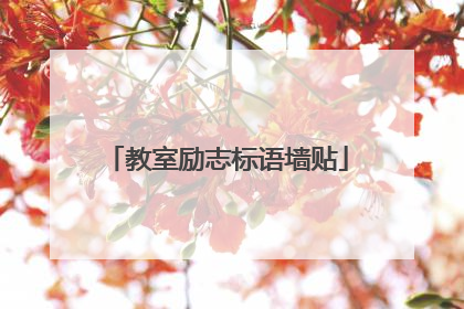 教室励志标语墙贴