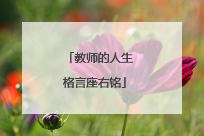 教师的人生格言座右铭
