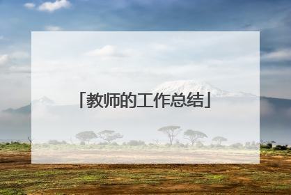 教师的工作总结