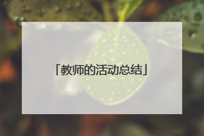 教师的活动总结