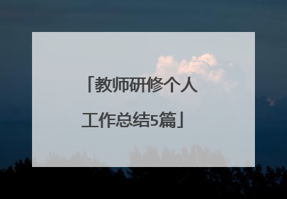 教师研修个人工作总结5篇