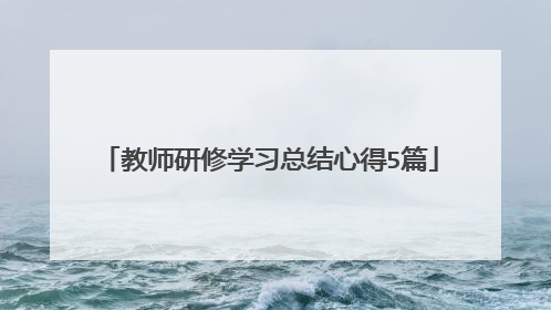 教师研修学习总结心得5篇