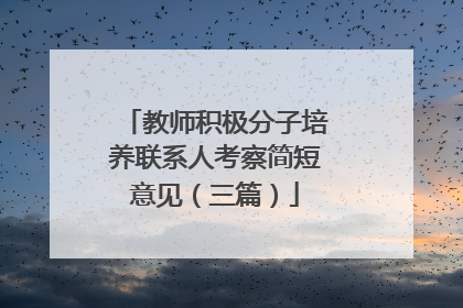 教师积极分子培养联系人考察简短意见(三篇)