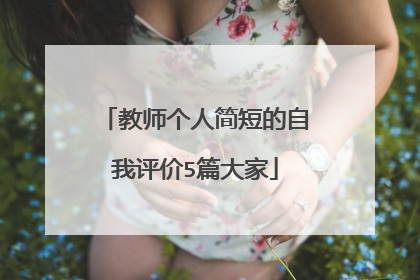 教师个人简短的自我评价5篇大家