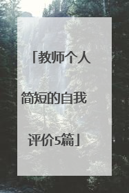 教师个人简短的自我评价5篇