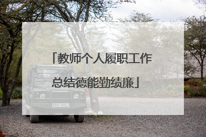 教师个人履职工作总结德能勤绩廉