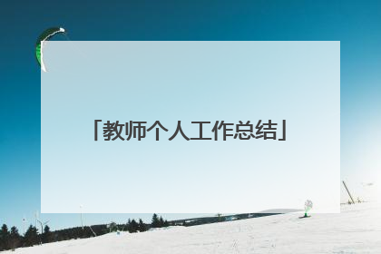 教师个人工作总结