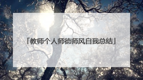 教师个人师德师风自我总结
