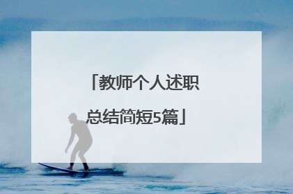 教师个人述职总结简短5篇