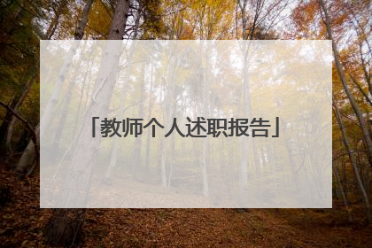 教师个人述职报告