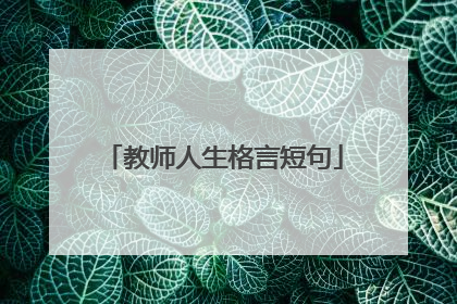 教师人生格言短句
