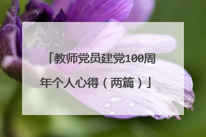 教师党员建党100周年个人心得(两篇)