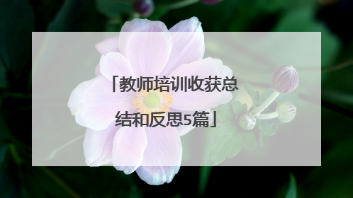 教师培训收获总结和反思5篇
