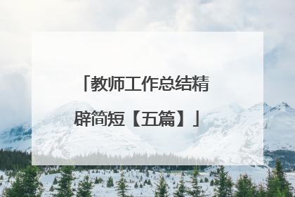 教师工作总结精辟简短【五篇】