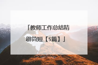 教师工作总结精辟简短【5篇】