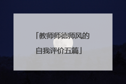 教师师德师风的自我评价五篇