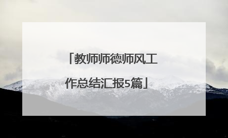 教师师德师风工作总结汇报5篇