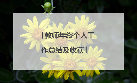 教师年终个人工作总结及收获