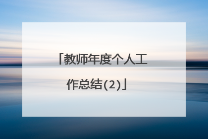 教师年度个人工作总结(2)