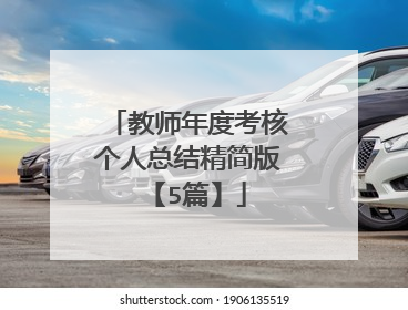 教师年度考核个人总结精简版【5篇】